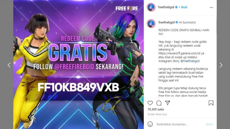 Kode Redeem FF Terbaru 2023 yang Masih Aktif