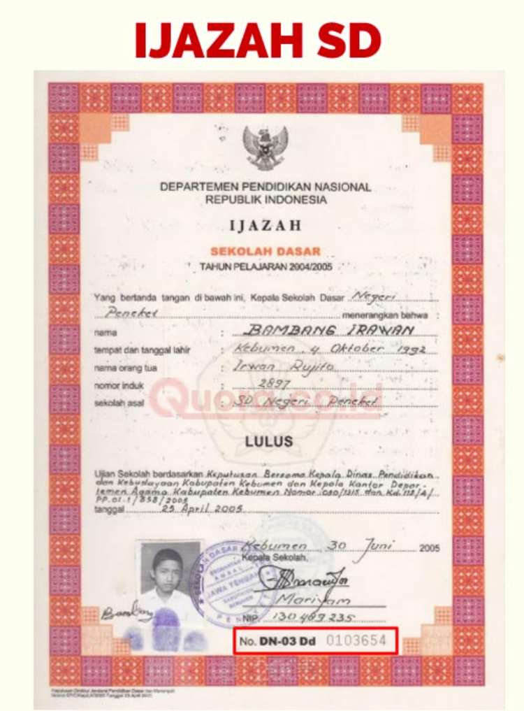 Cara Melihat No Ijazah SD, SMP, dan SMA dan Arti Kodenya