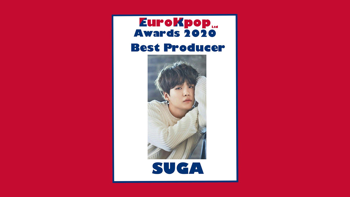 Suga BTS Dinobatkan jadi Best Producer di Euro KPOP Awards 2020