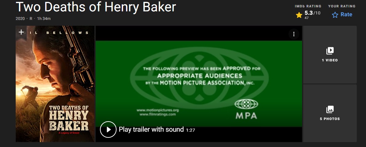 Sinopsis Film Two Death of Henry Baker (2020): Penjahat yang Bebas