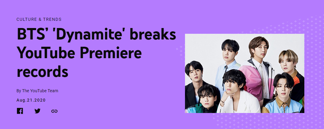 YouTube Resmi Umumkan BTS Dynamite Cetak Rekor 'MV Premiere' dengan Penonton Terbanyak