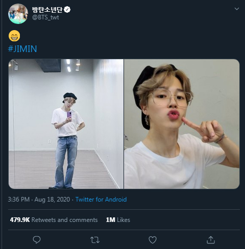 Unggah Foto di @BTS_twt, Nama Jiminie Langsung Trending di Twitter