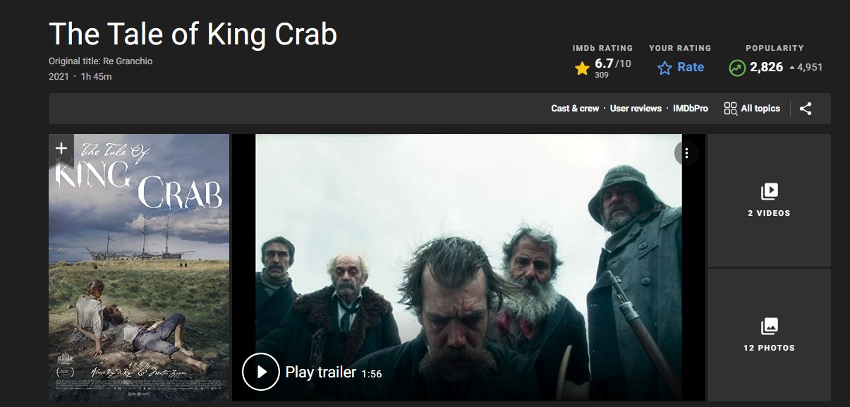 Sinopsis Film The Tale of King Crab (2021): Pemabuk Italia yang Diusir Desanya