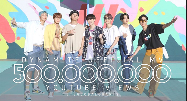 BTS 'Dynamite' jadi MV Tercepat Raih 500 juta Penayangan di YouTube